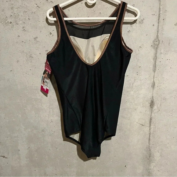 Baltex Full Figure One Piece Swim Suit NWT Size 22W Black Thick Straps Padded - Picture 5 of 11